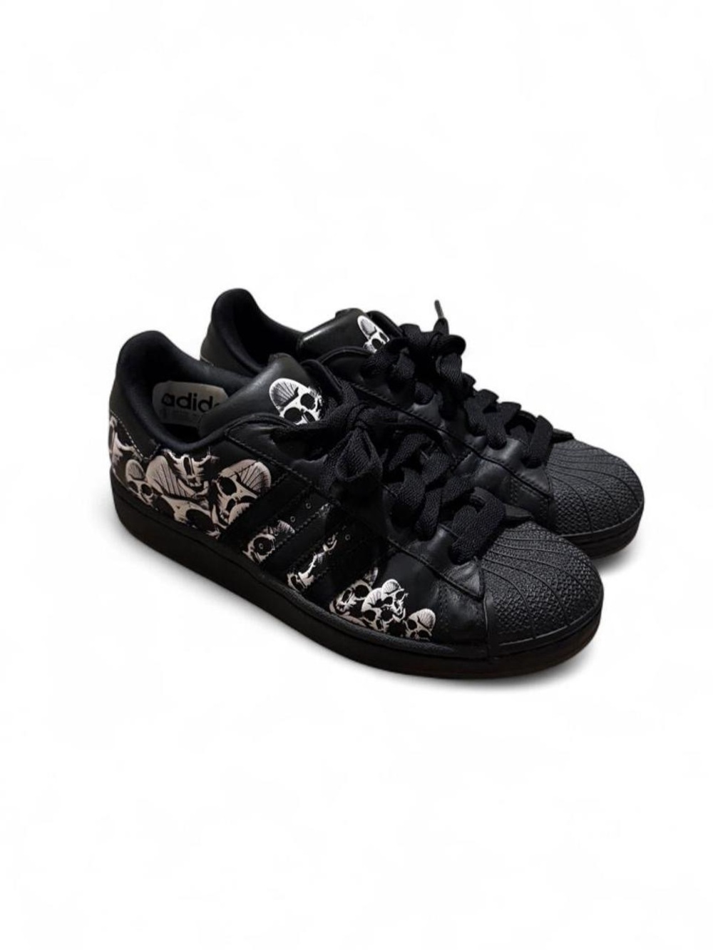 Vintage Extremely Rare Adidas Skulls Superstars Shoes Sneakers Men 8.5 Black Y2K